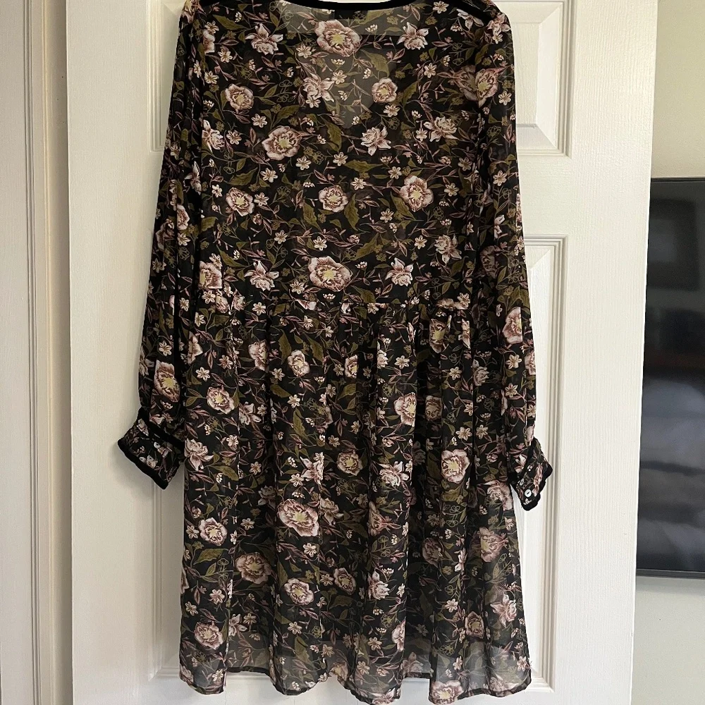 2 FOR $12! Dex Sheer Floral Dress - Picture 2 of 3